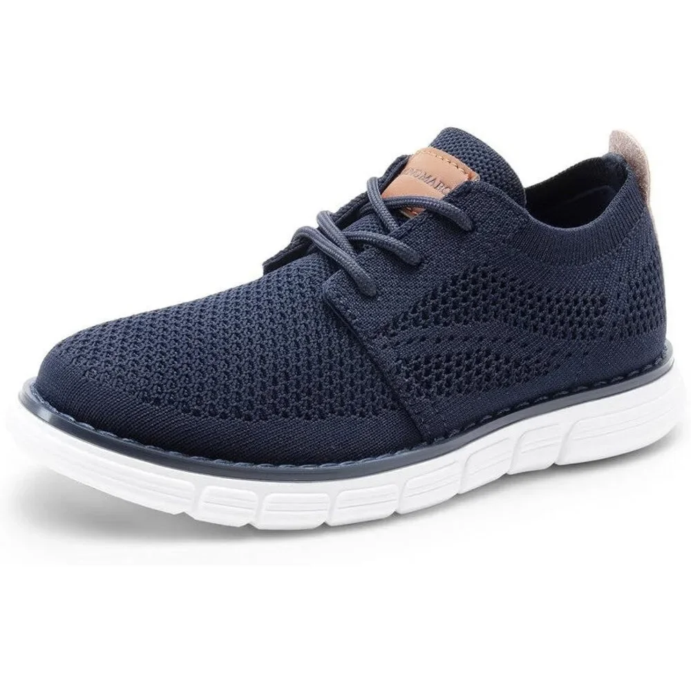 Bruno Marc Boys Size 4 Navy Blue Mesh Oxfords Sneakers Lace-Up Lightweight Shoes